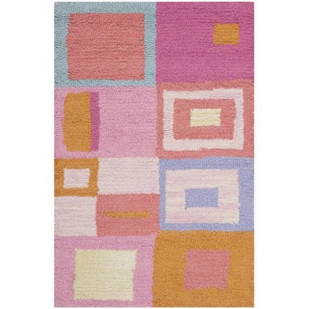 SAFAVIEH 2 x 3 ft. Accent Novelty Kids Pink and Multicolor Hand Tufted Rug SFK317A-2